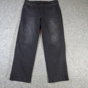 Spanx Jeans Womens 2X Straight Leg Jeans Denim Vintage Black Shapewear 20355T